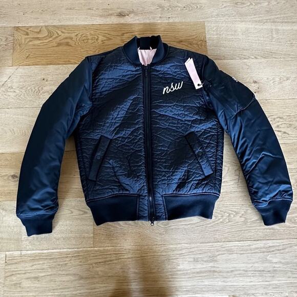 Nike NSW Bomber Jacket in Black with Pink Lining